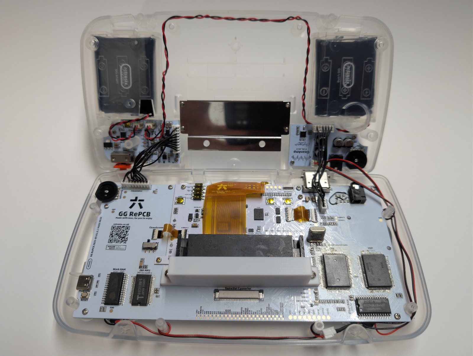 EPIC🔥 SEGA Game Gear VA0 ASIC RePCB ⚡ CleanScreen 📺 USB-C 🔋 Stereo 🎧 Reshell