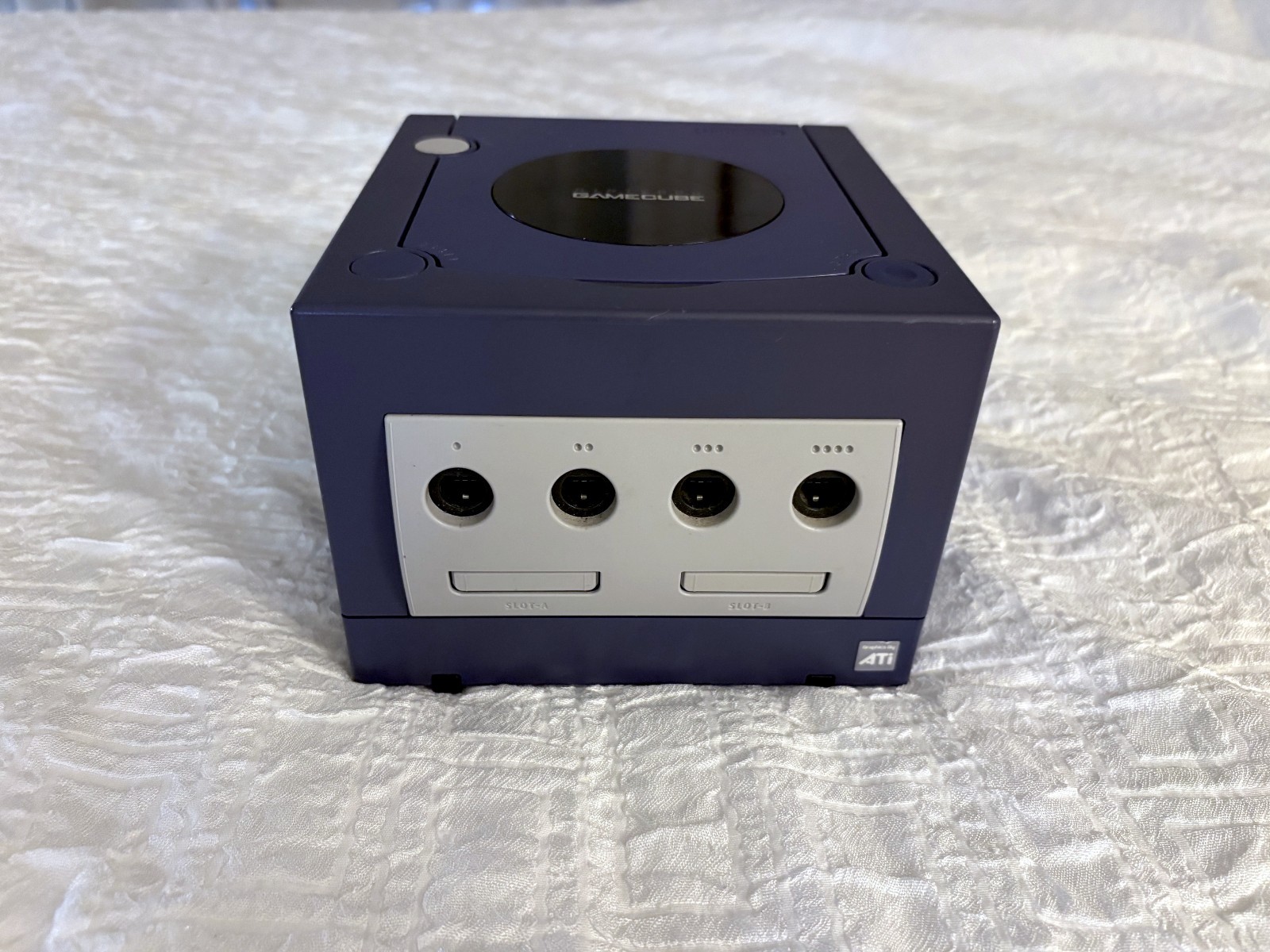 Nintendo GameCube Console Indigo Purple Bundle PSU, AV Cable, and Controller