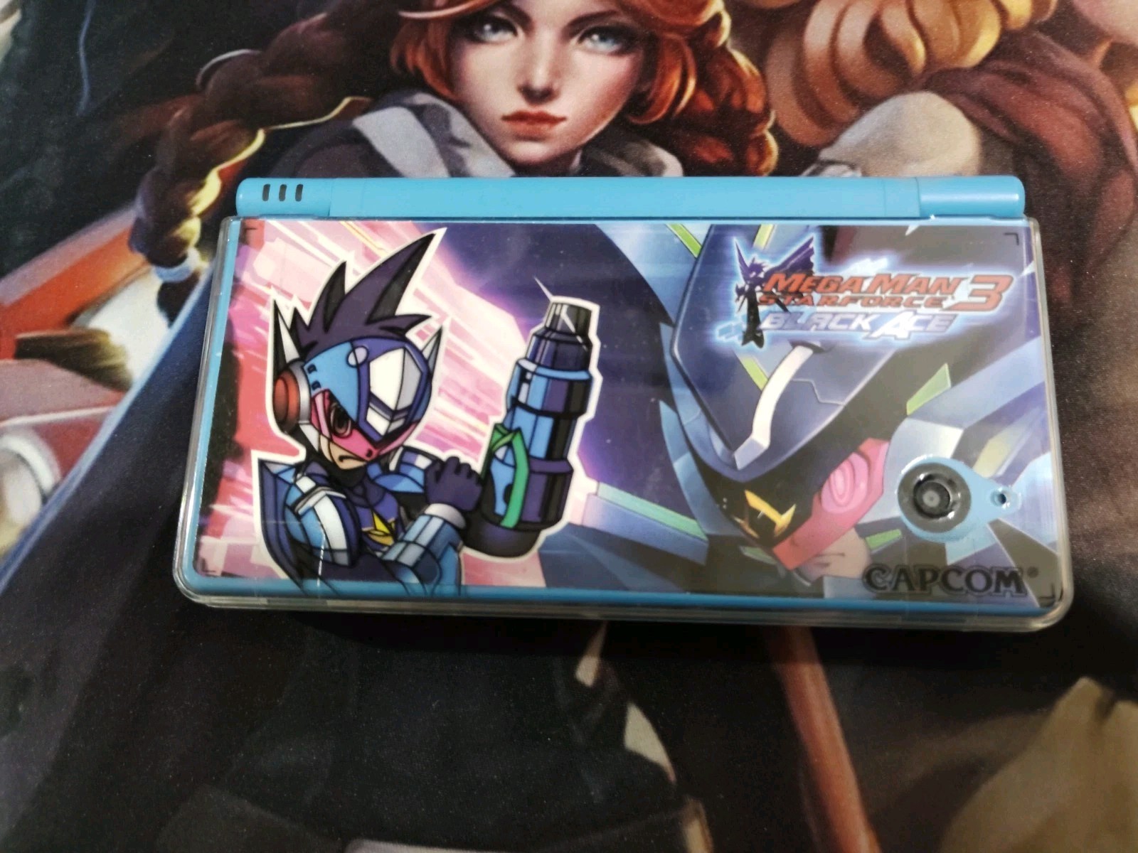 Customized Nintendo DSi Handheld Game Console Light Blue W/Stylus And RARE Shell