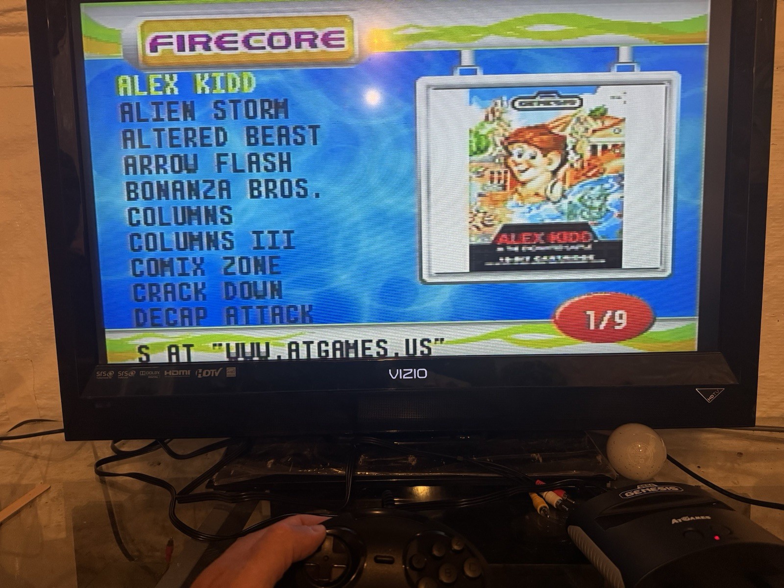 AtGames Sega Genesis Classic Mini Console 80 Built in Games 2 Controllers Tested