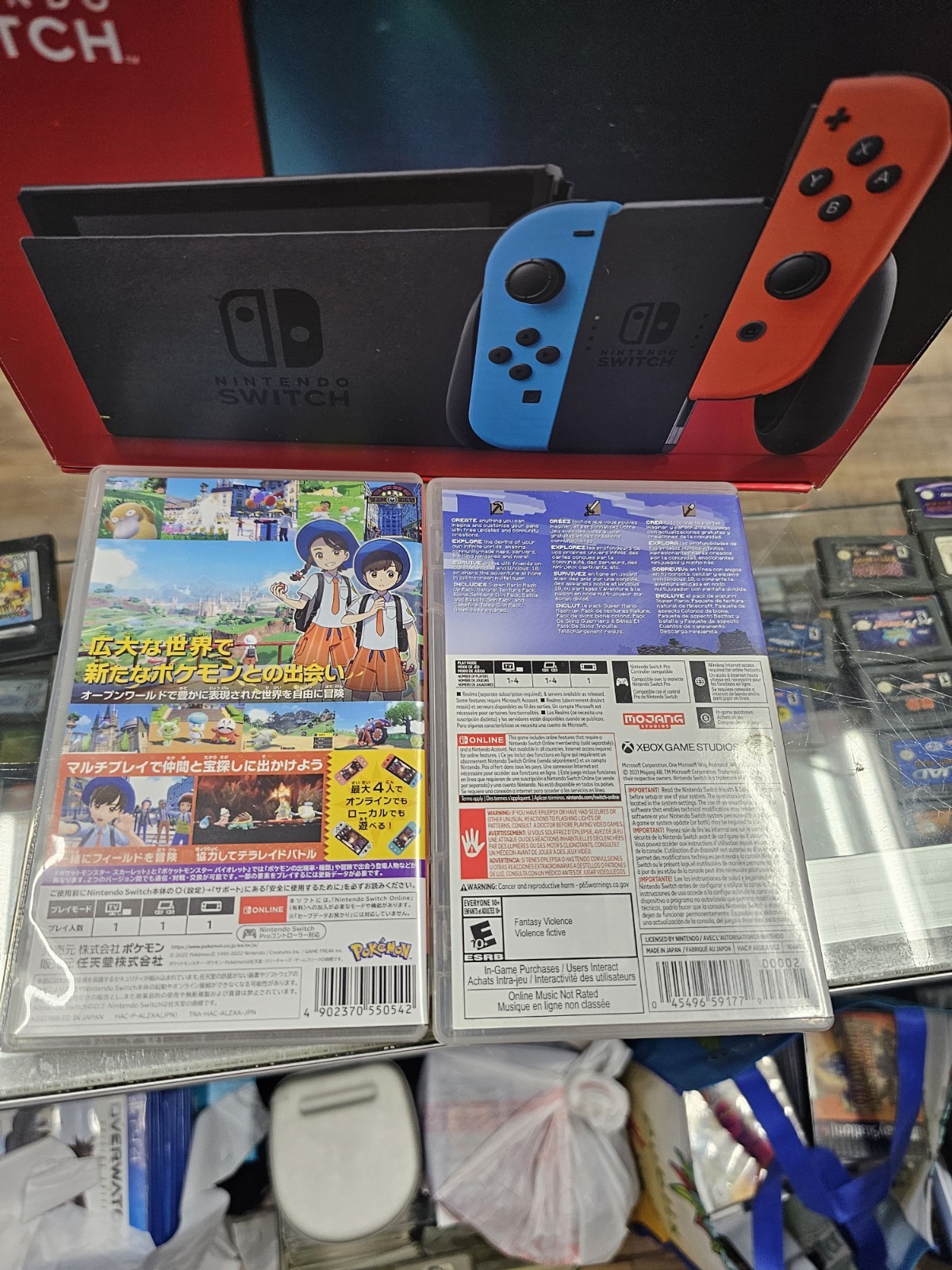 Nintendo Switch Console Bundle Neon Red/Blue Joy-Con Dock HDMI Wi-Fi