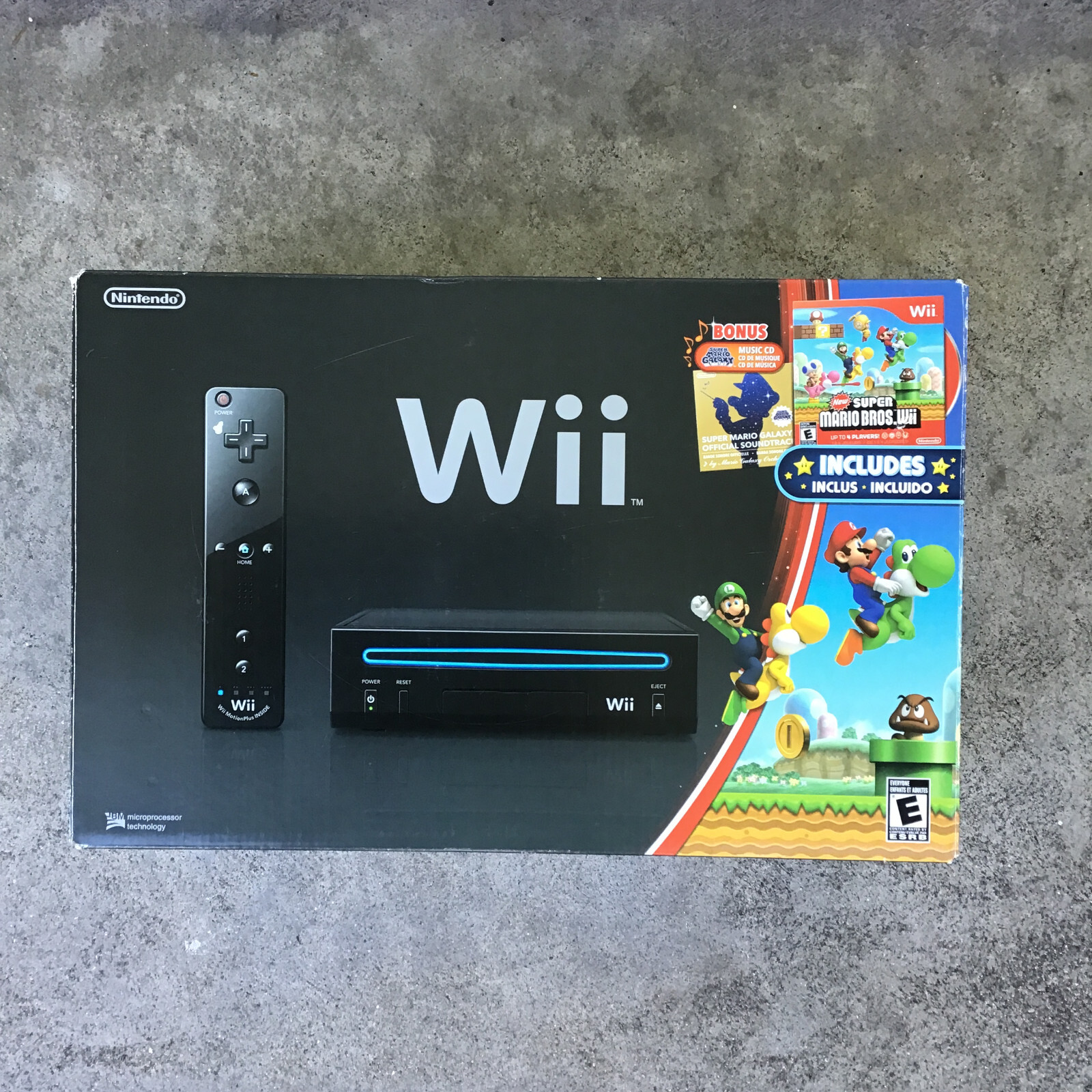 Nintendo Wii RVL-101 Black Console in Box – (No Game) – TESTED – Inserts Motion