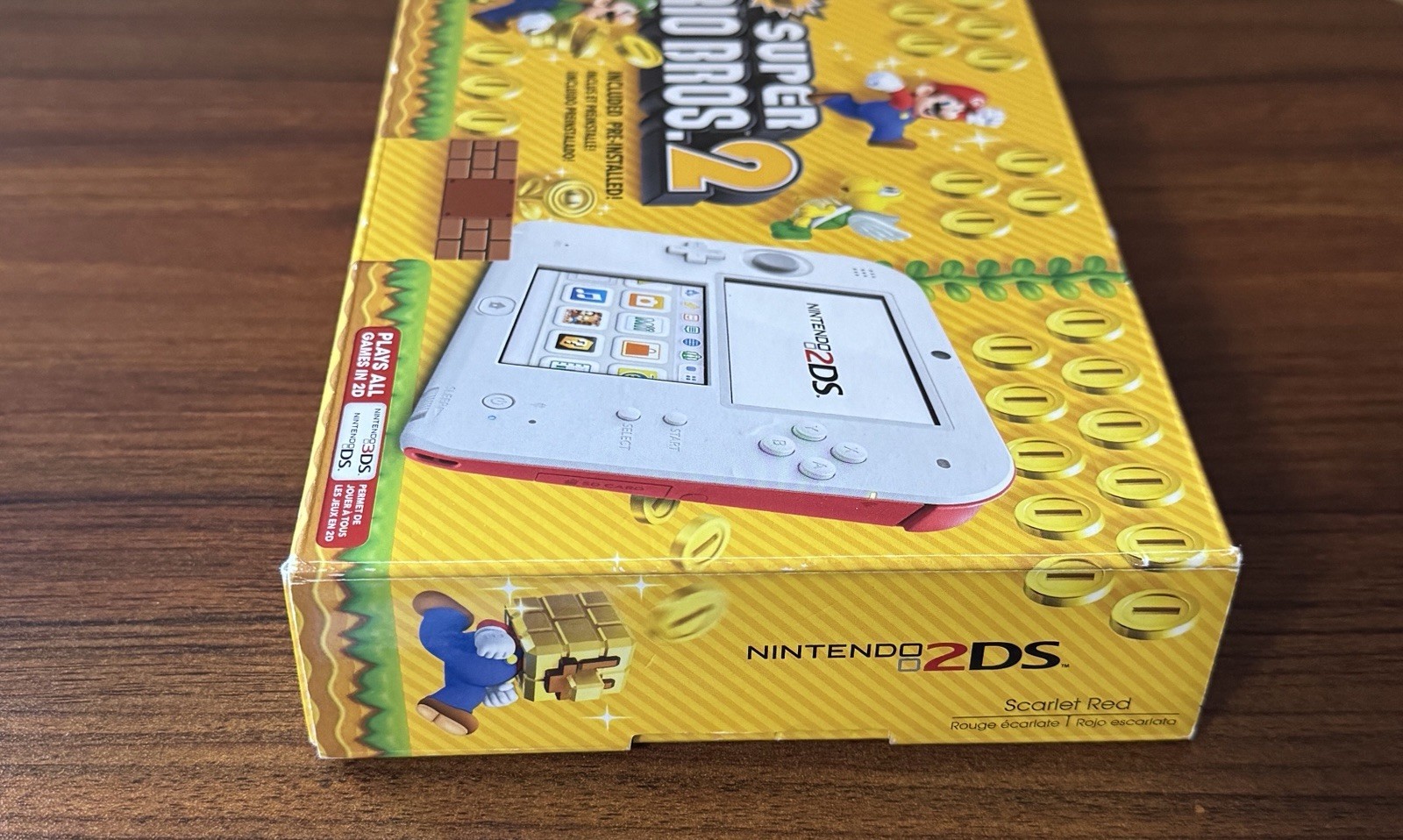 Nintendo 2DS Super Mario Bros 2 Edition Scarlet Red System Console With Box