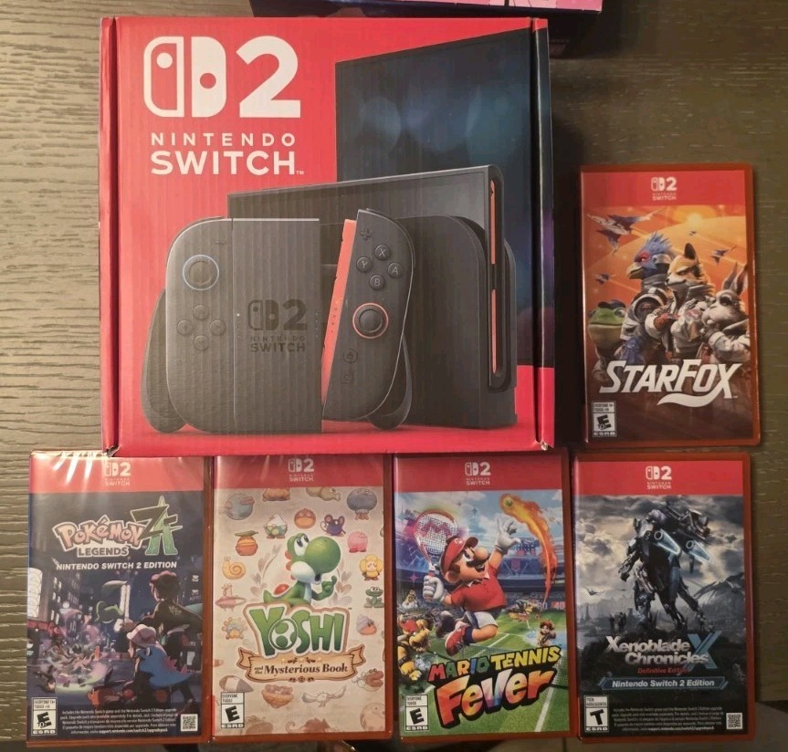 Nintendo Switch 2 Console Bundle With Pokemon Star Fox Xenoblade Yoshi New
