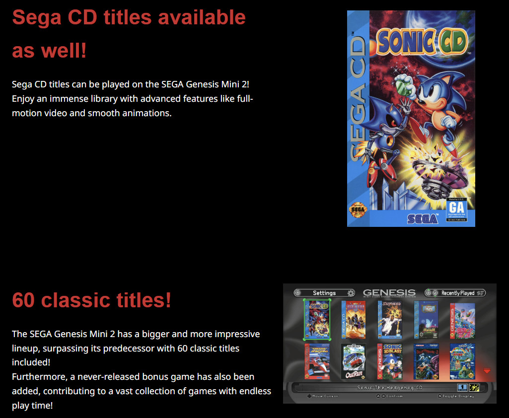 NIB Sega Genesis Mini 2 Console – North American Version (2022)