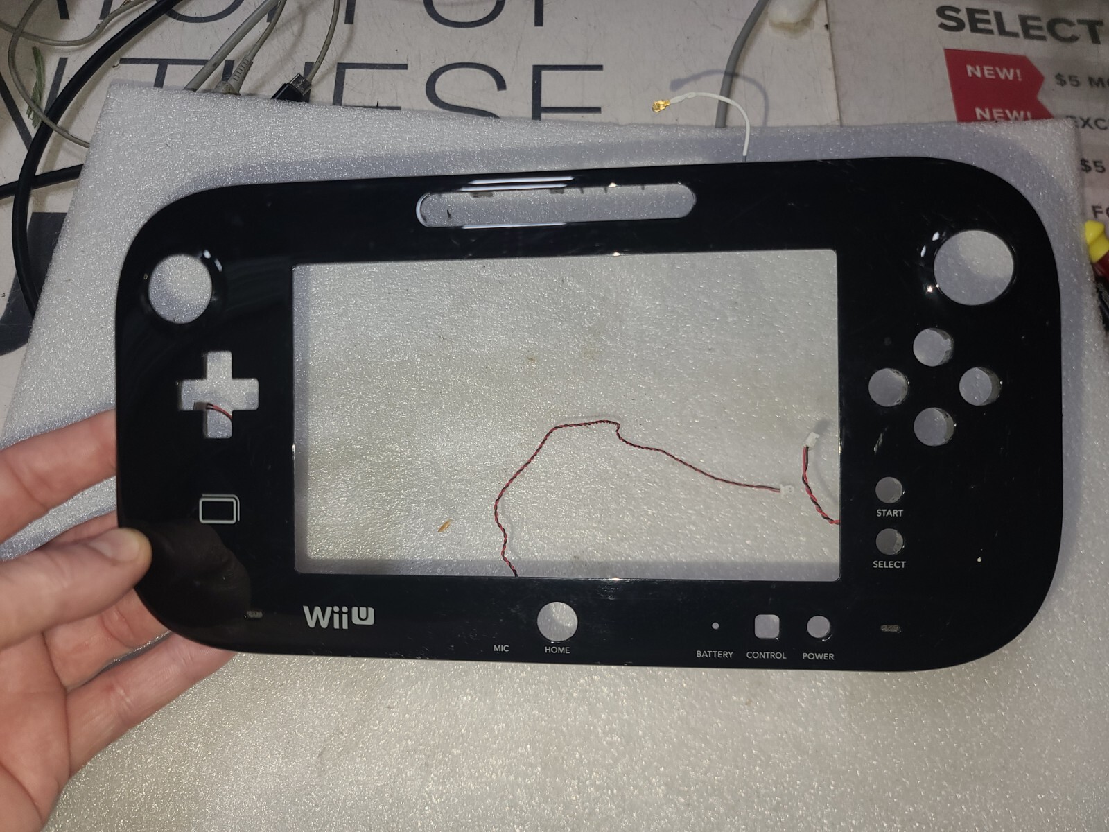 Nintendo Wii U Black Gamepad EMPTY Front Cover ONLY-Just OK Cosmetic-READ ALL