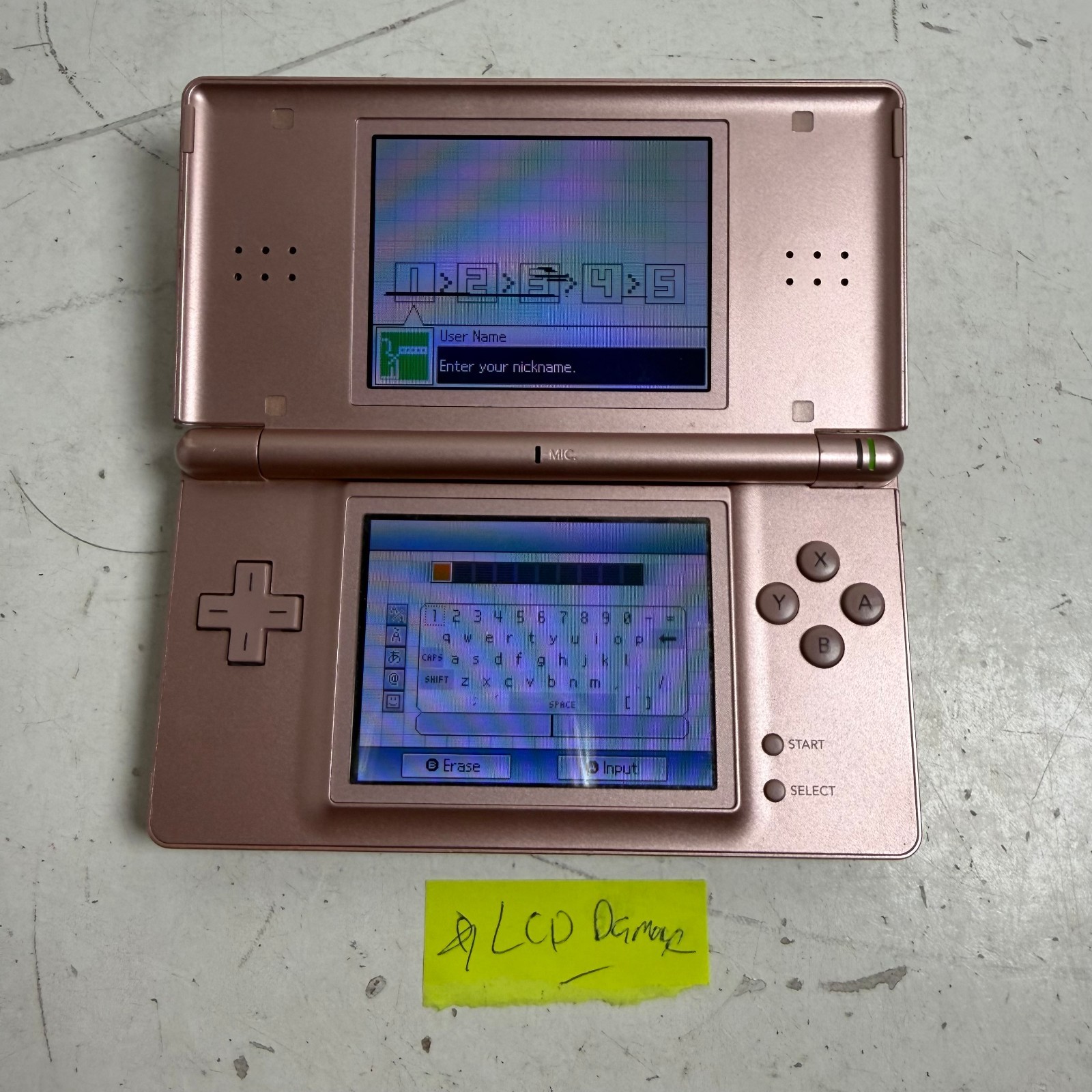 Nintendo DS Lite USG-001 Metallic Rose Dual Display Handheld Video Game Console