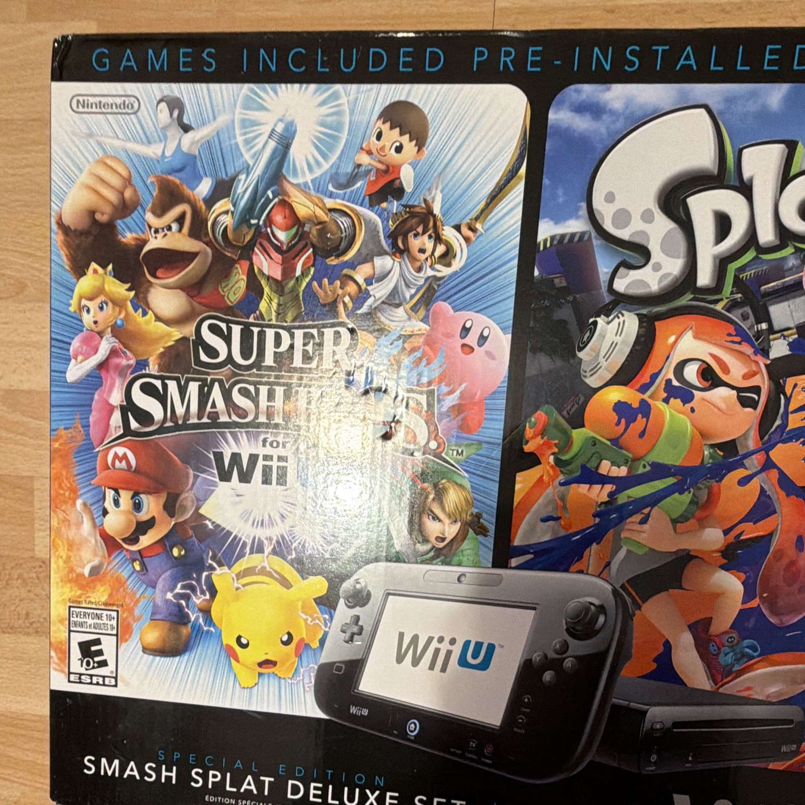 NEVER OPENED Nintendo Wii U Special Edition Smash Splatoon Deluxe Set 32GB Black