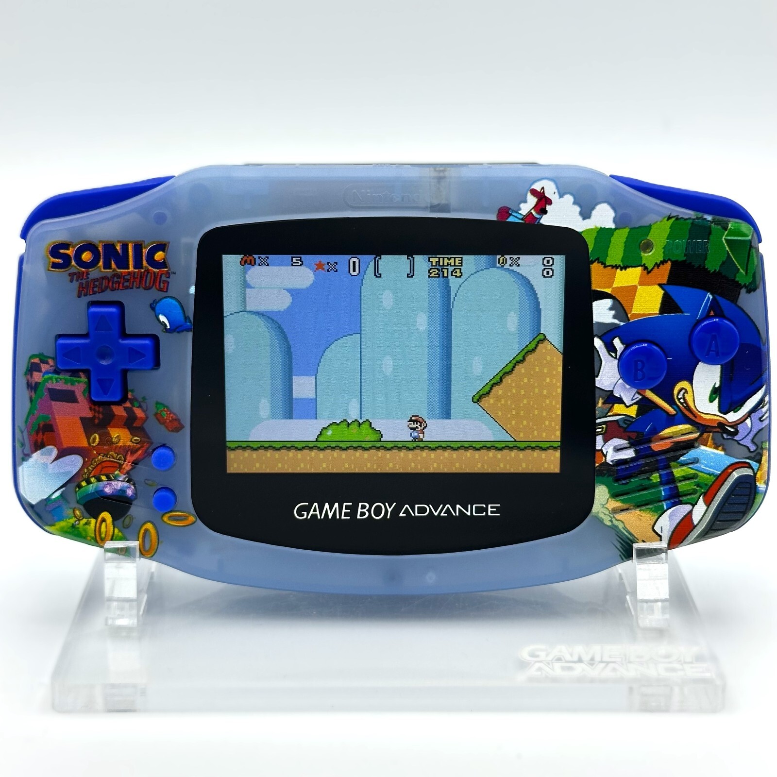Game Boy Advance GBA Custom IPS Backlit Screen UV Print Shell Sonic The Hedgehog