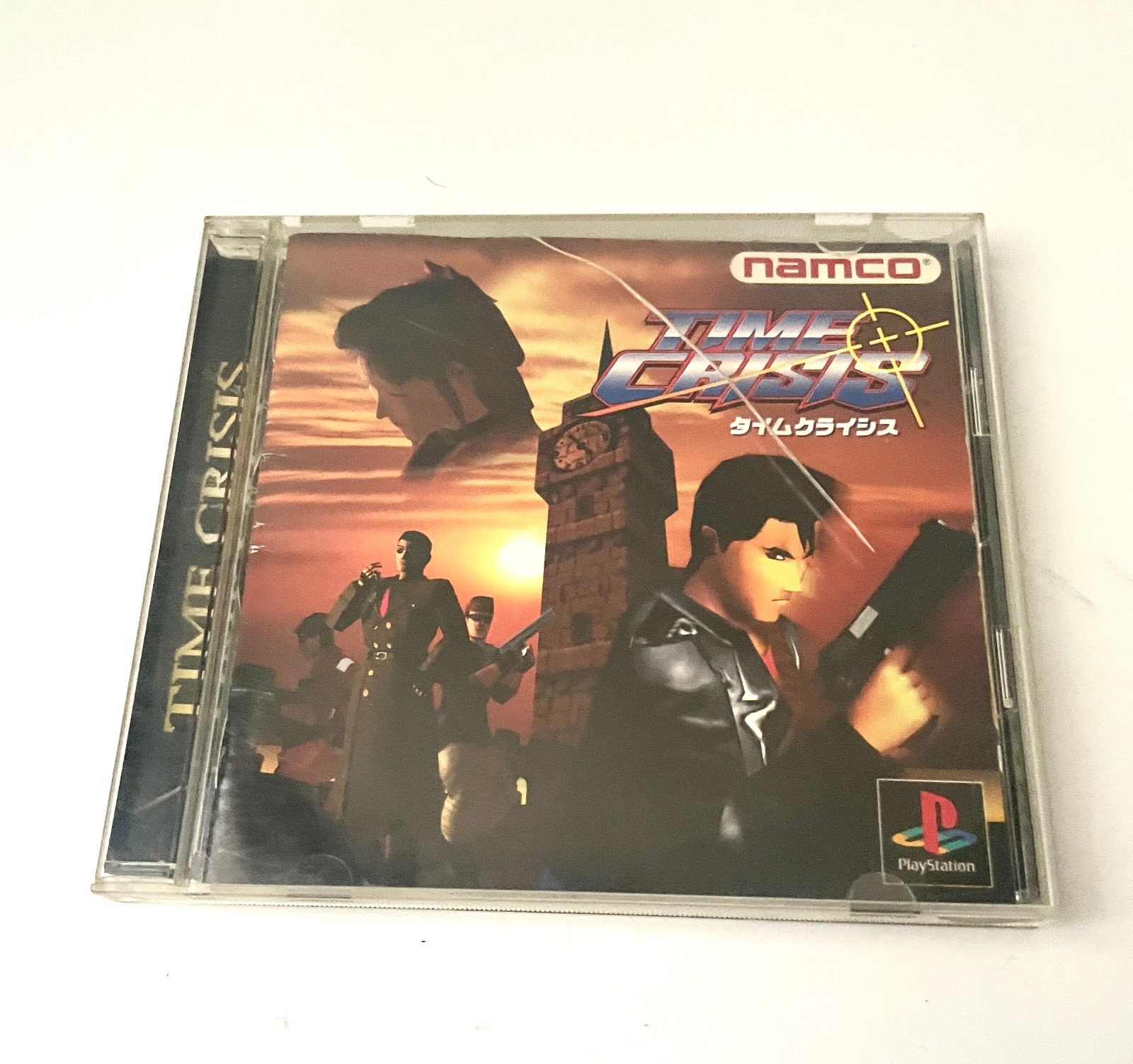 Namco GunCon NPC-103 + Time Crisis PS1 SLPS-00635 Light Gun Controller Set Japan