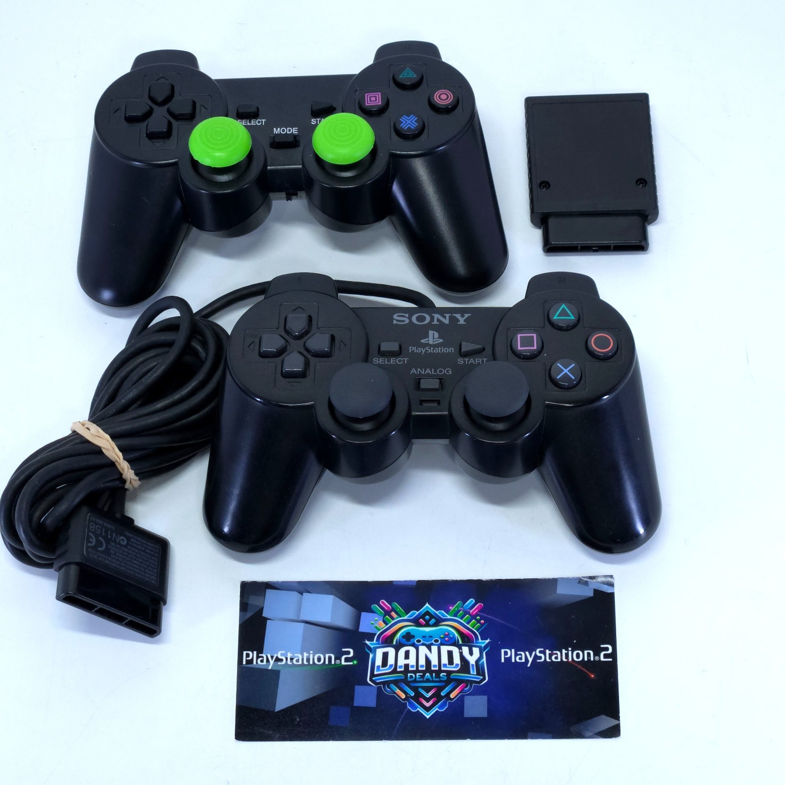PS2 Console Slim Playstation 2 Black System W/ 2 Controllers + Memory Card