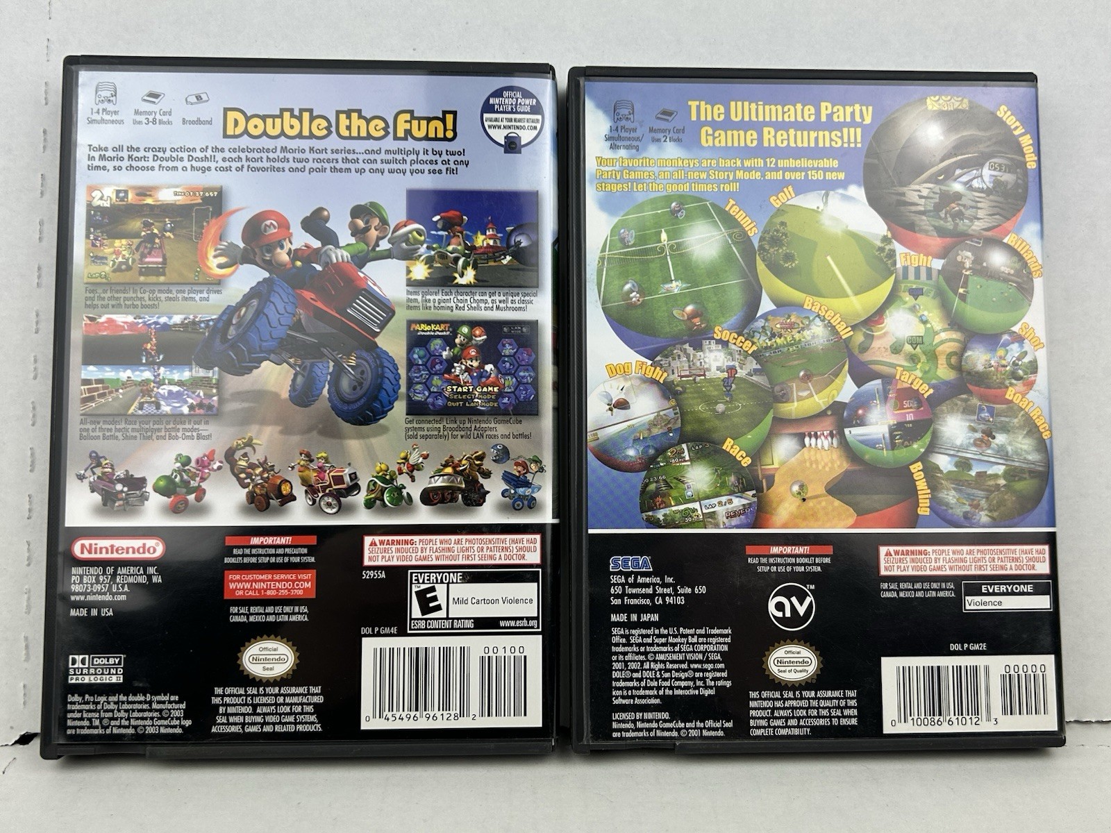 Nintendo Game Cube Console with 4 Controllers Mario Kart Double Dash DOL-001