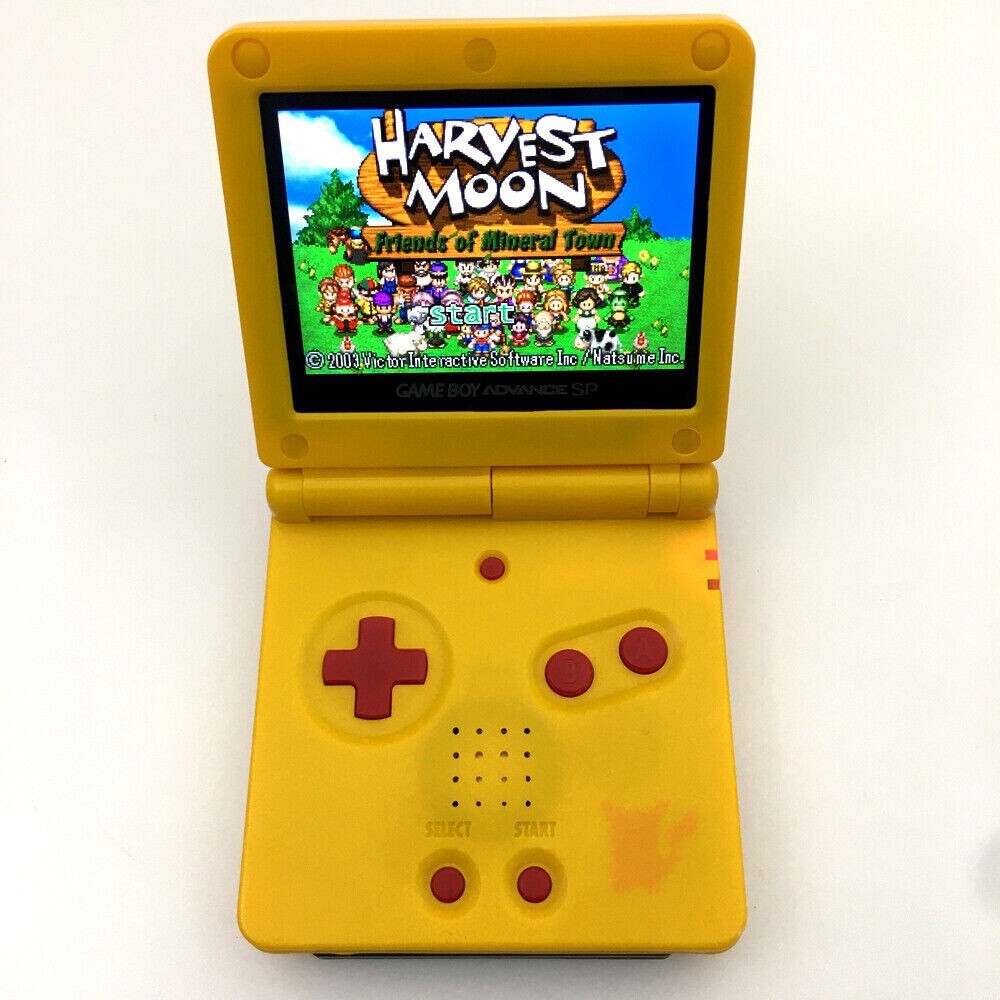Nintendo Game Boy Advance SP System GBA SP IPS LCD Backlight Pokemon PIKACHU