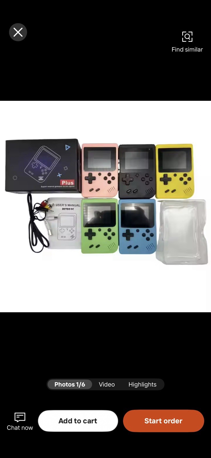 Retro Handheld Plus System Random Colors 400+ Games Rechargeable 3″ RCA