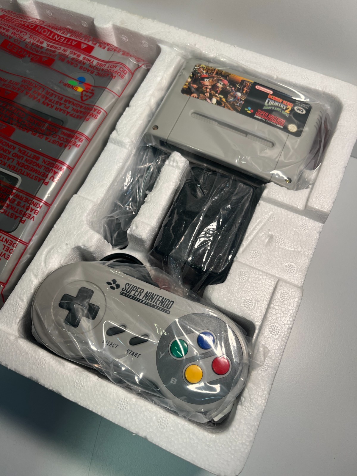 SUPER NINTENDO DONKEY KONG CONSOLE 2 SET GIG SNES PAL SNSP-S-CD(A)-ITA BOXED