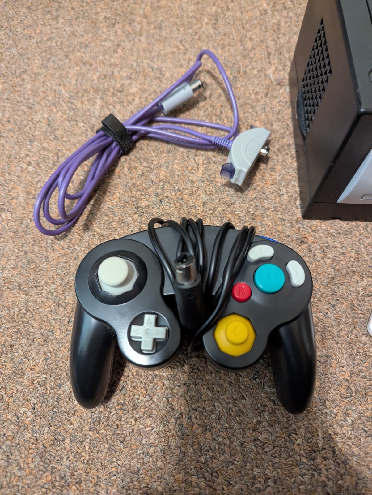 Nintendo GameCube (DOL-101) Black w/ Controller + 251 GC Memory Card