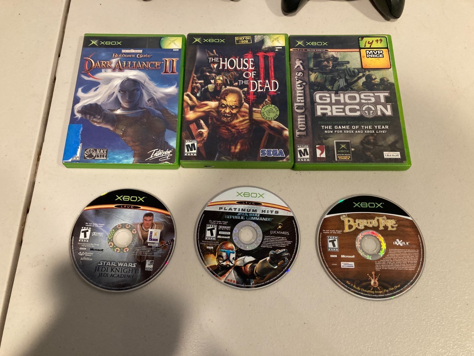 Original Xbox Accessories Bundle with 3 Games & 2 Controllers – Ghost Recon &