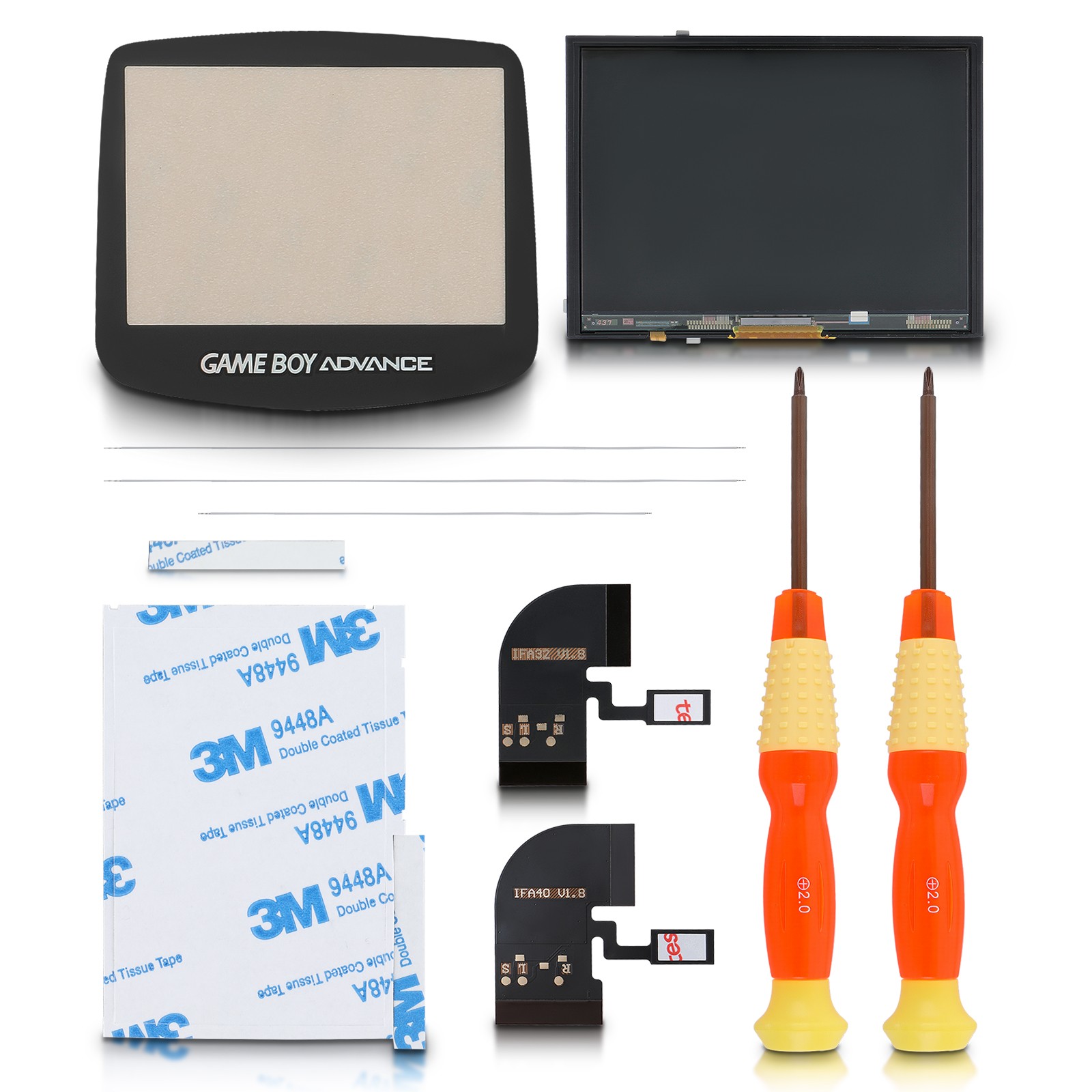 Screen MOD LCD Backlight Kit Fit For Nintendo GBA IPS v2 Game Boy Advance New