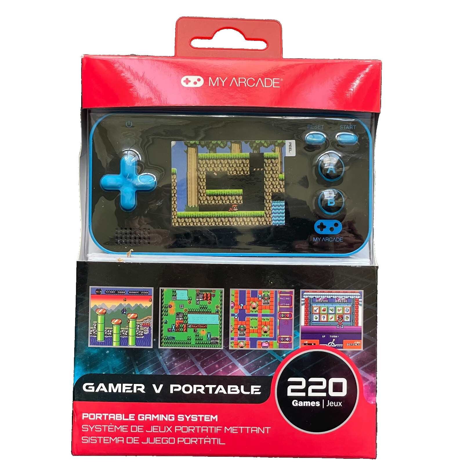 My Arcade Gamer V Portable Gaming System 220 Built-In Retro Style Games Black