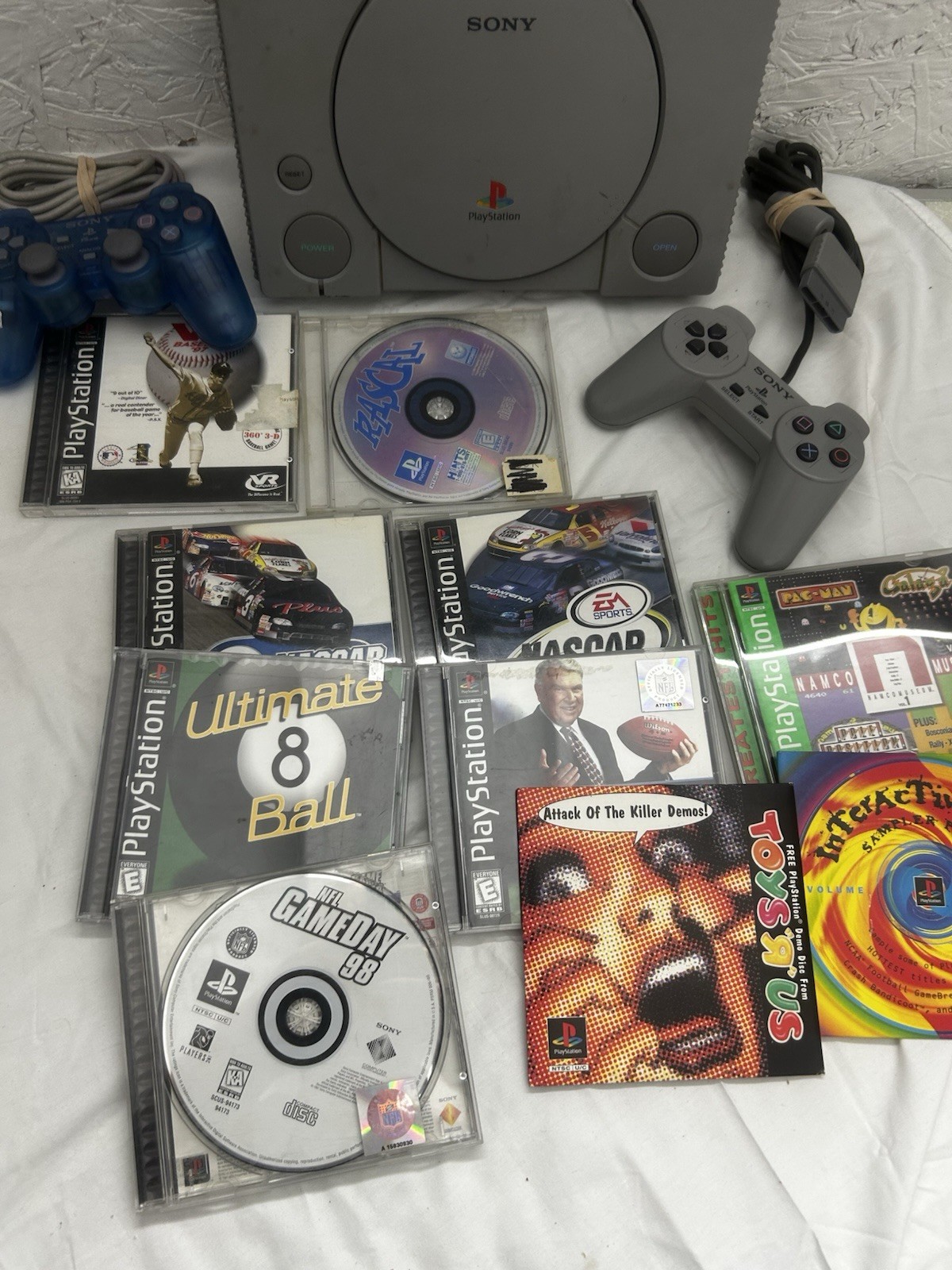 playstation 1 console Bundle Games And Controllers (no Cords Untested) Turns On