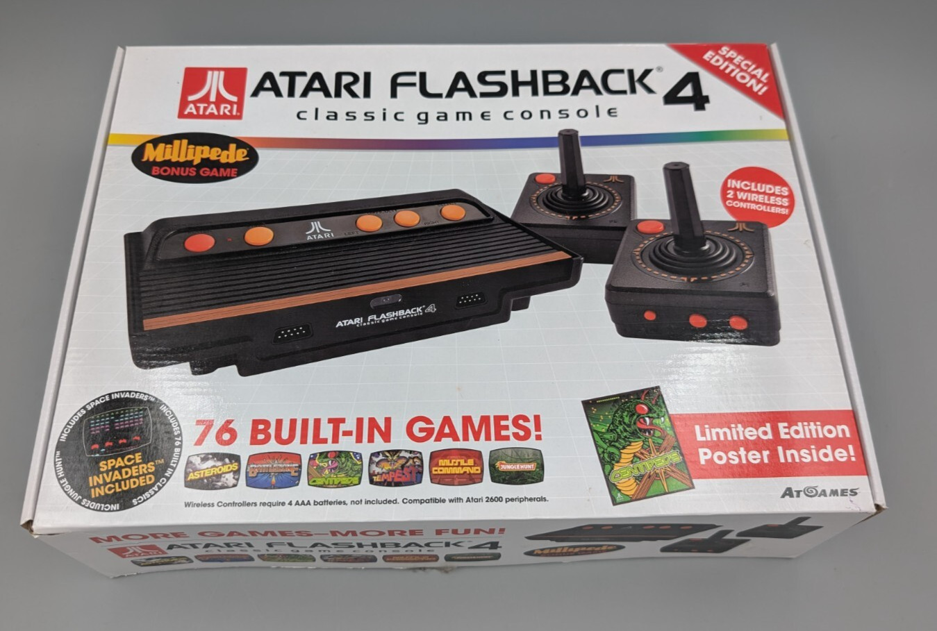 Atari Flashback 4 Classic Game Console Deluxe Tested Working Games Collector