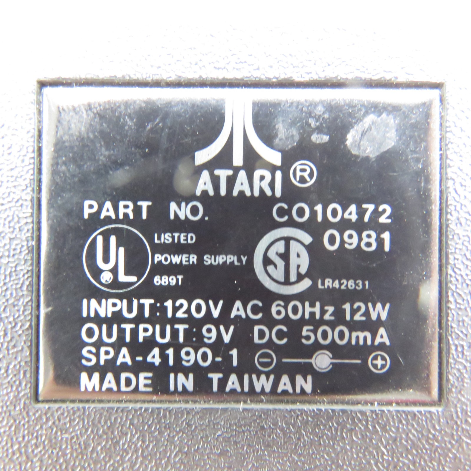 Atari AC Adaptor Part No. C010472