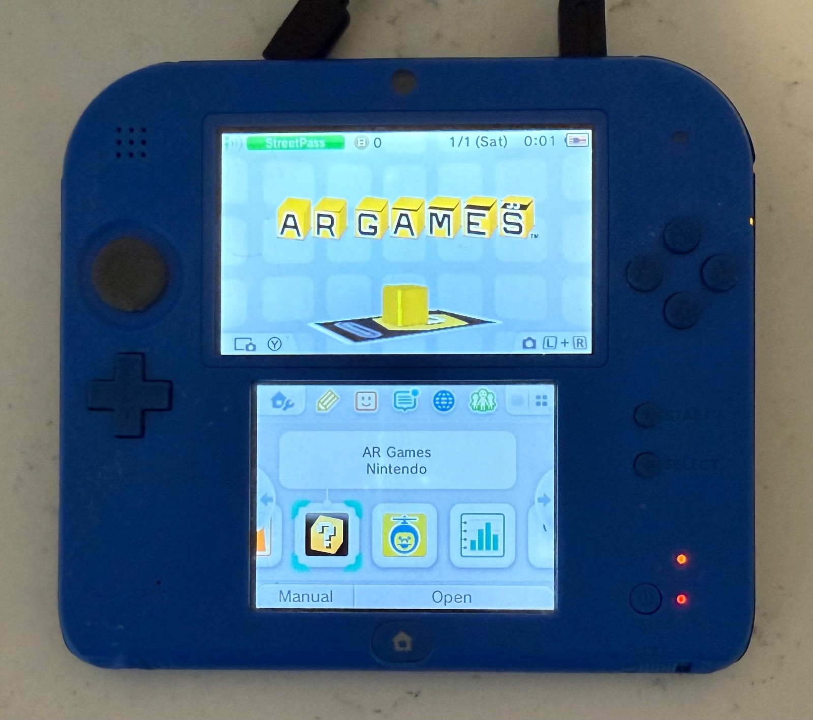 Nintendo 2DS Electric Blue Handheld System Console USED