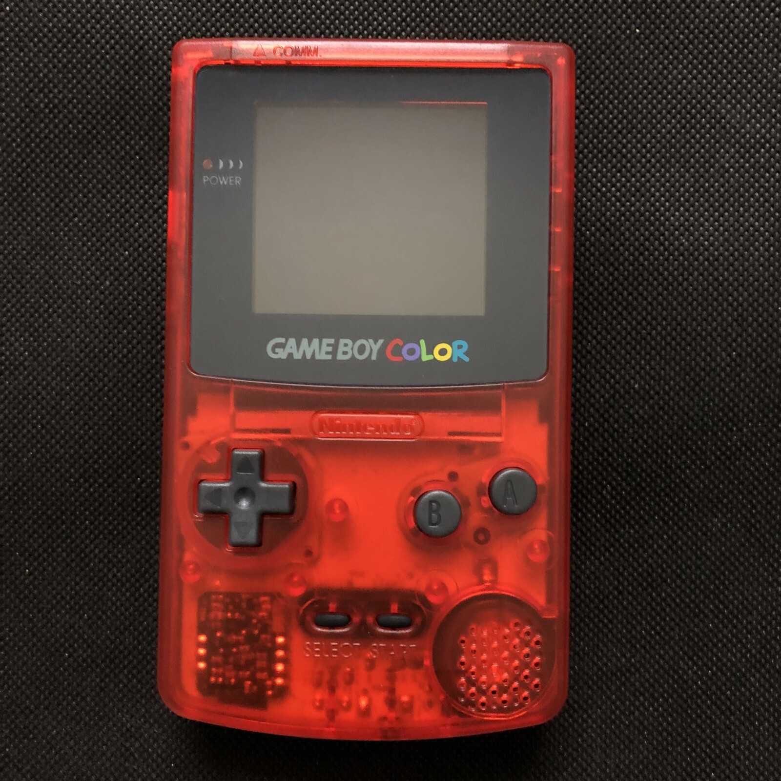 Console Nintendo Gameboy Color Clear Red with IPS V2 backlight screen
