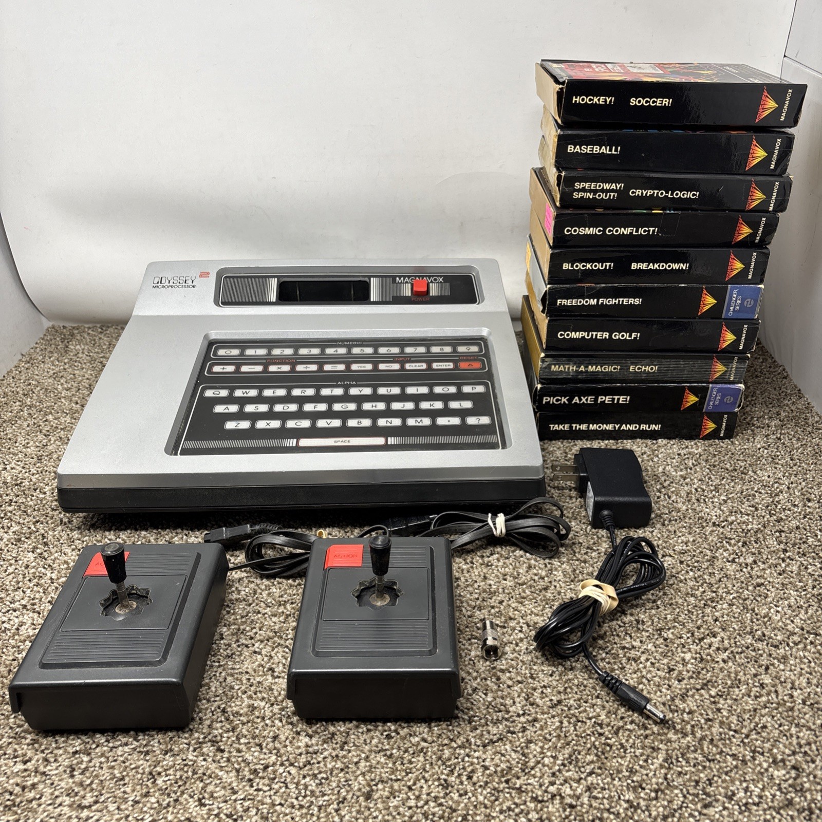 Magnavox Odyssey 2 Game Console All Cables 10 Games TESTED