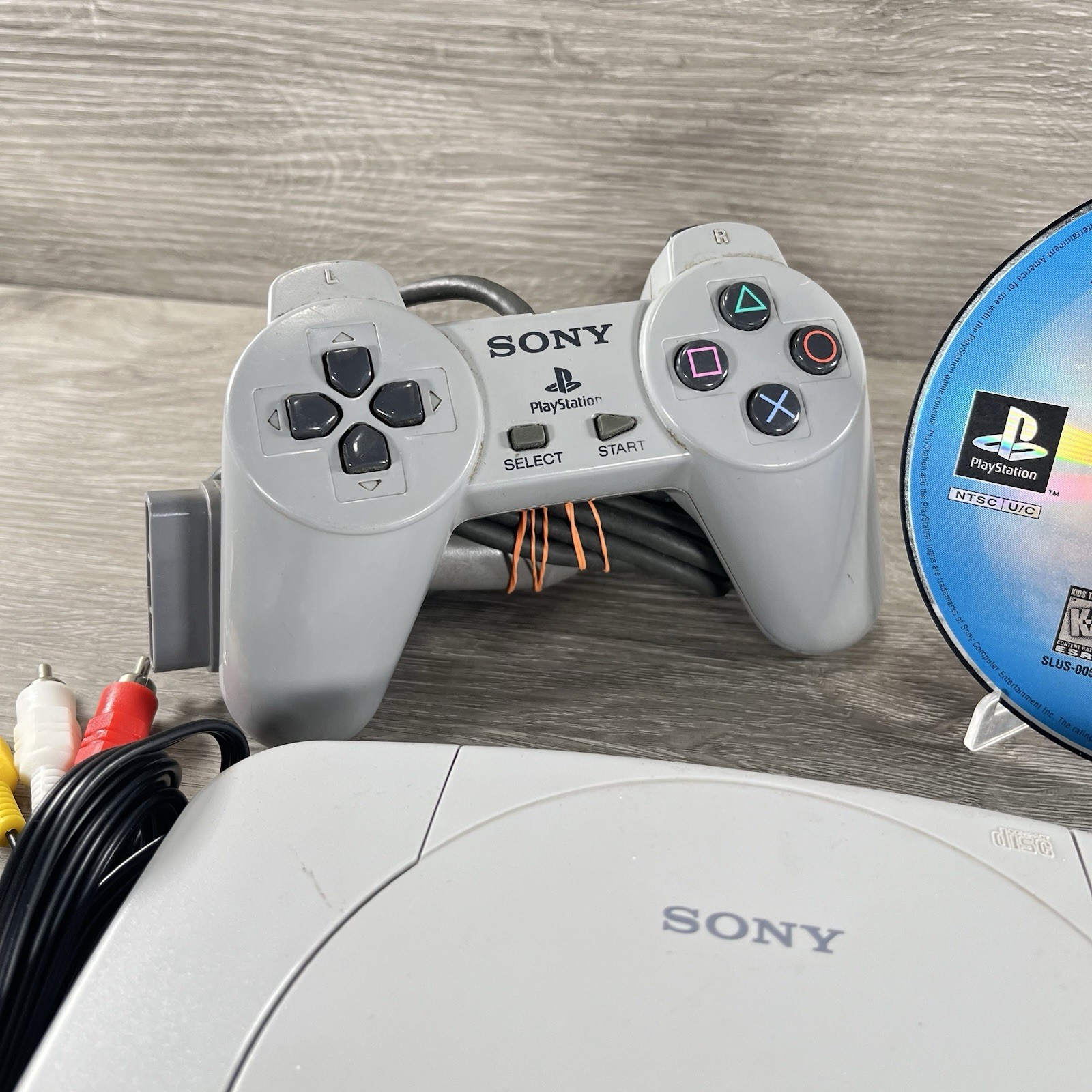 Sony PlayStation PS1 PSone Slim Mini Console Cords Controller w/ Mega Man X 4