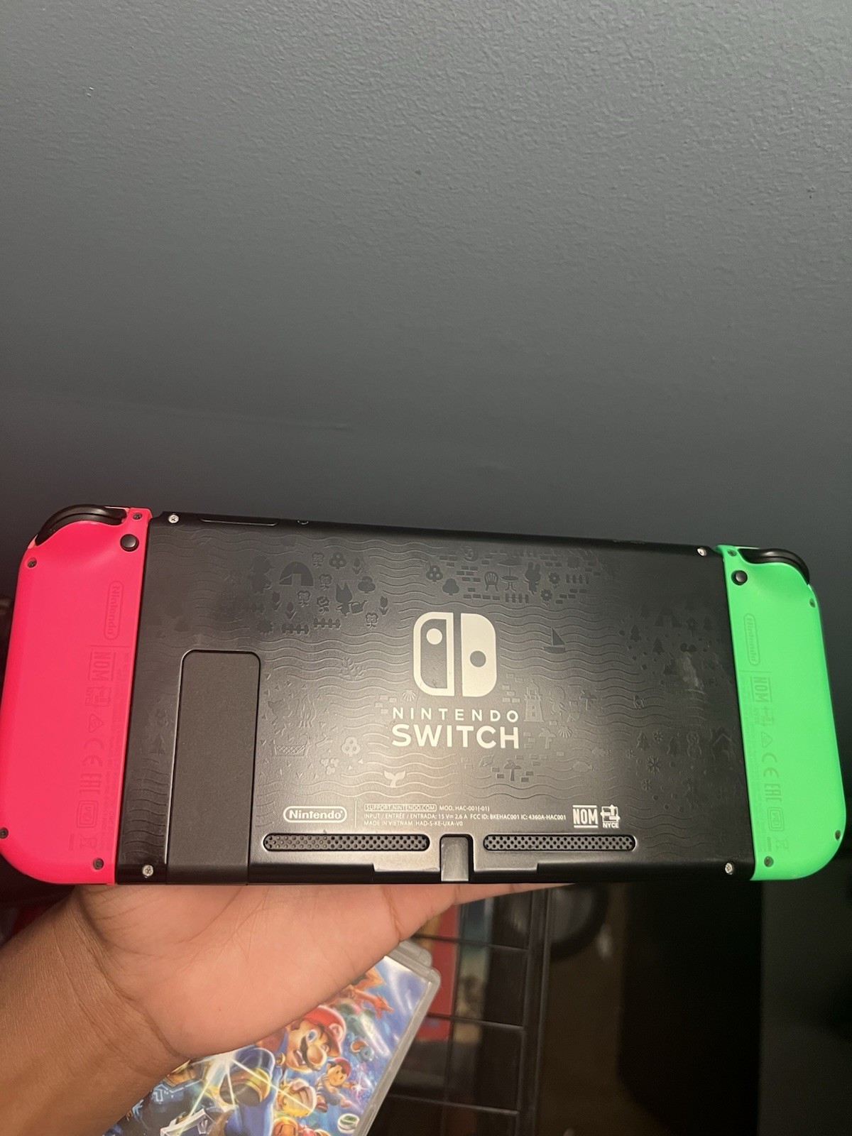Nintendo Switch 32GB Console w/ Neon Green/Pink Joy-Con Dock Cables Case