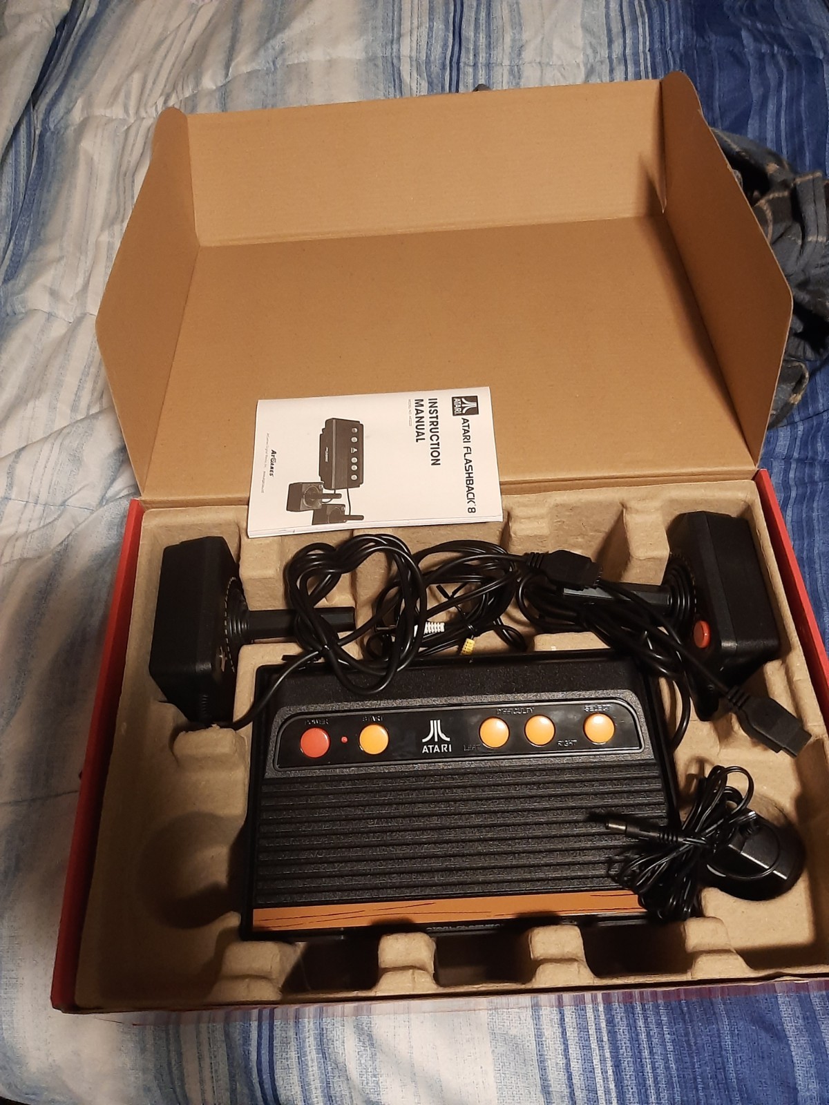 Atari Flashback 8 Home Console Black Orange Atari 2600 Joysticks Manual