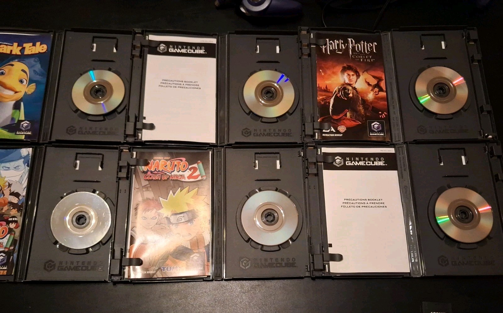 Nintendo GameCube Indigo DOL-001 Console 2 OEM Controllers 6 Games Naruto Tested