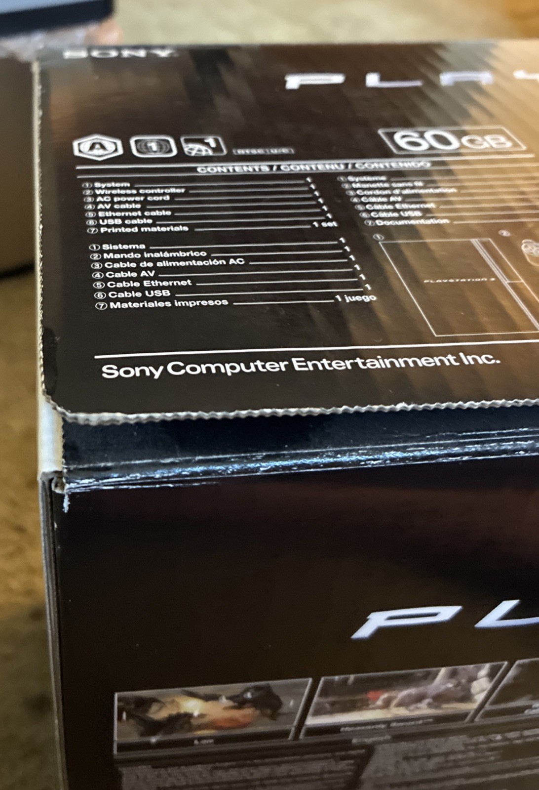 PS3 60GB Backwards Compatible w/Box L@@K PS3 Console Yellow Light.No Controller
