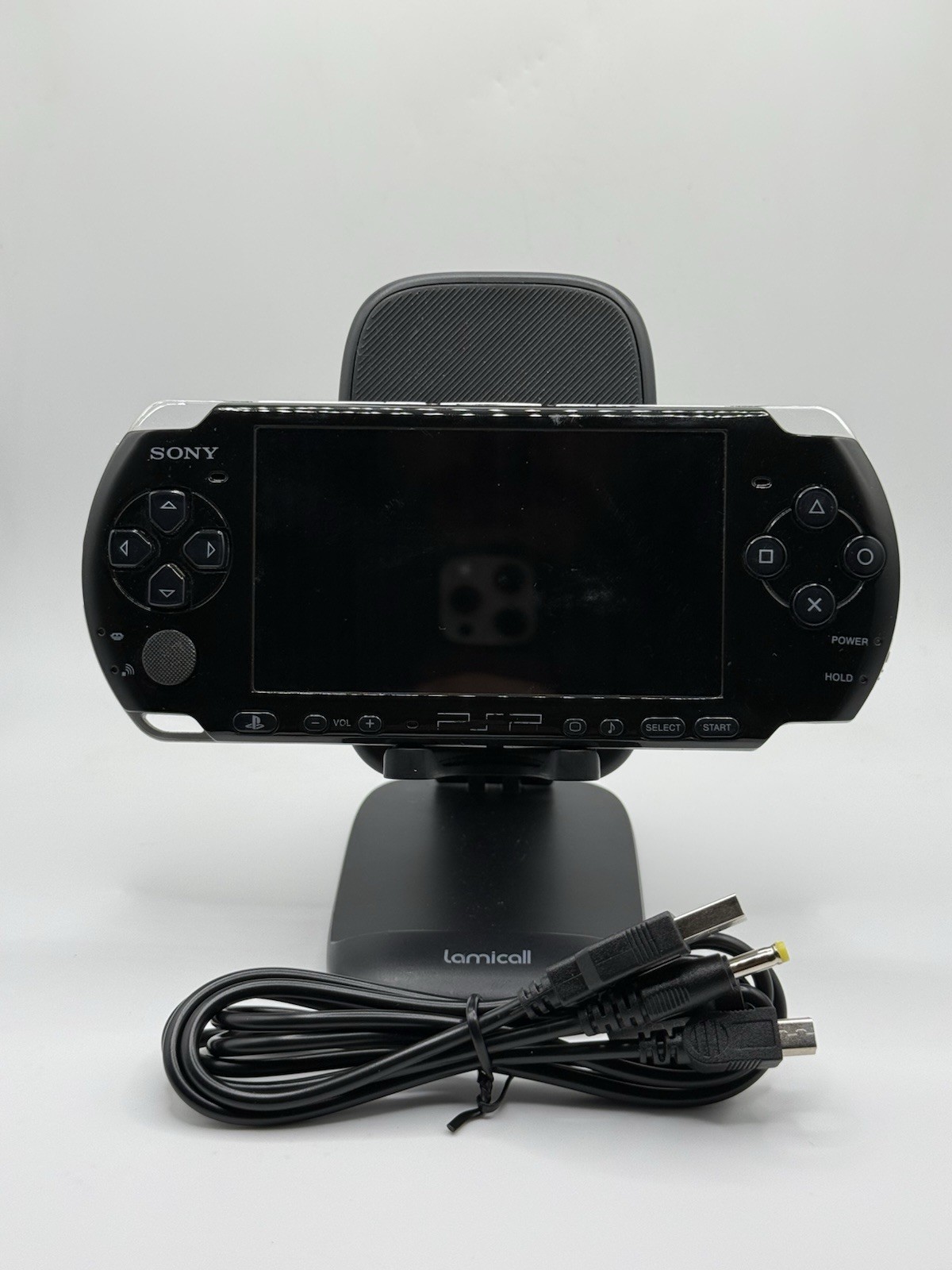 Sony PSP-3000 Piano Black Handheld Console Tested & Working But Line In Screen