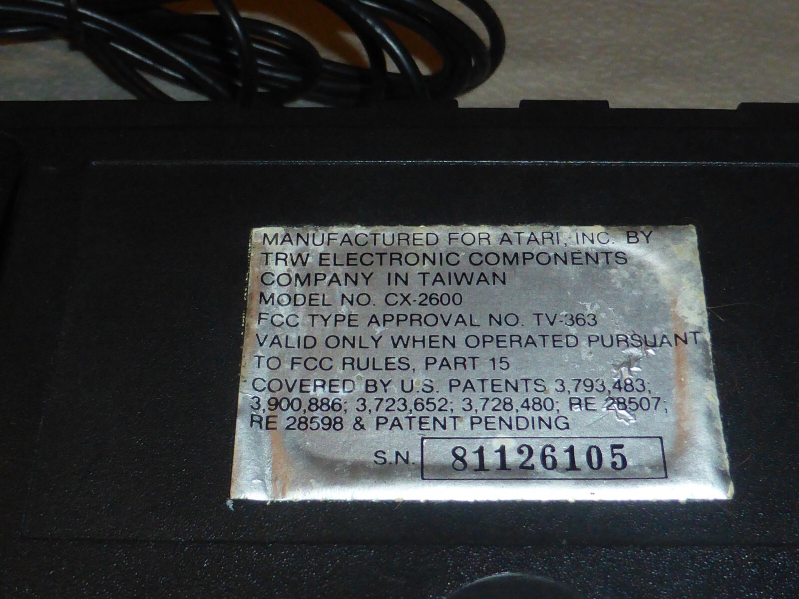 ATARI 2600 VIDEO COMPUTER SYSTEM FACTORY RECONDITIONED CX-2600 W BOX TAIWAN