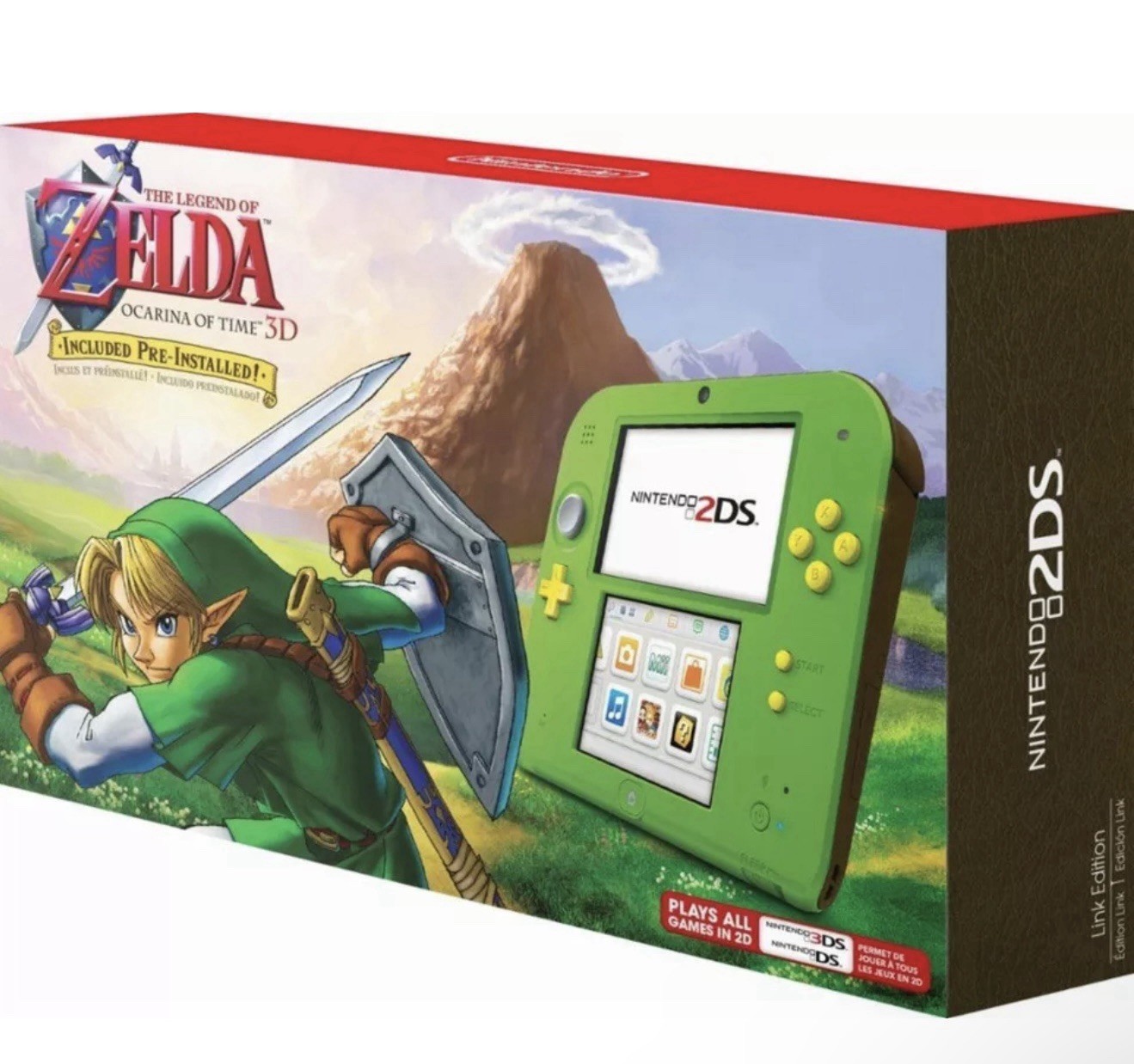 Nintendo 2DS System Zelda: Ocarina of Time Link Edition 2DS 3DS Console NEW NIB
