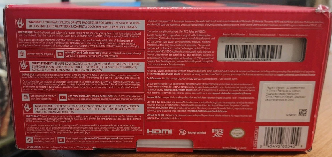 Blue and Red Nintendo Switch OLED – comes wirh 128gb SD card