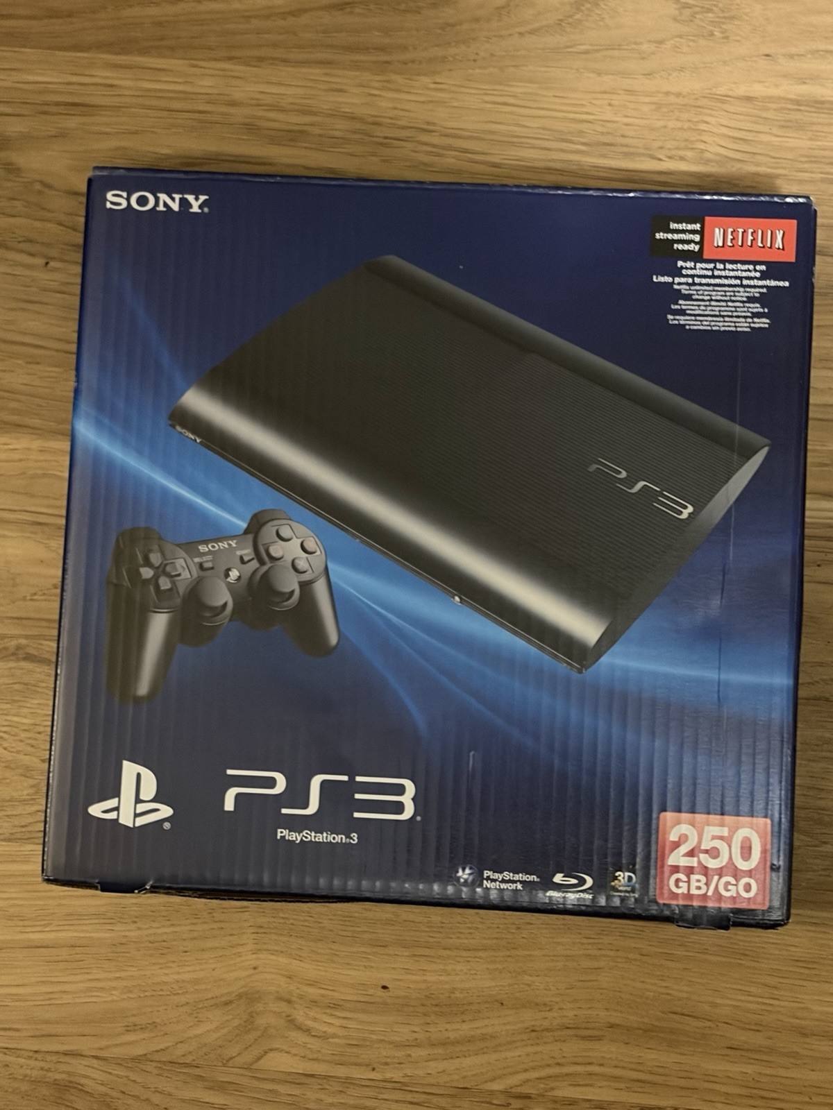 Sony PS3 PlayStation 3 Super Slim 250GB Black Console NEW UNSEALED OPEN BOX