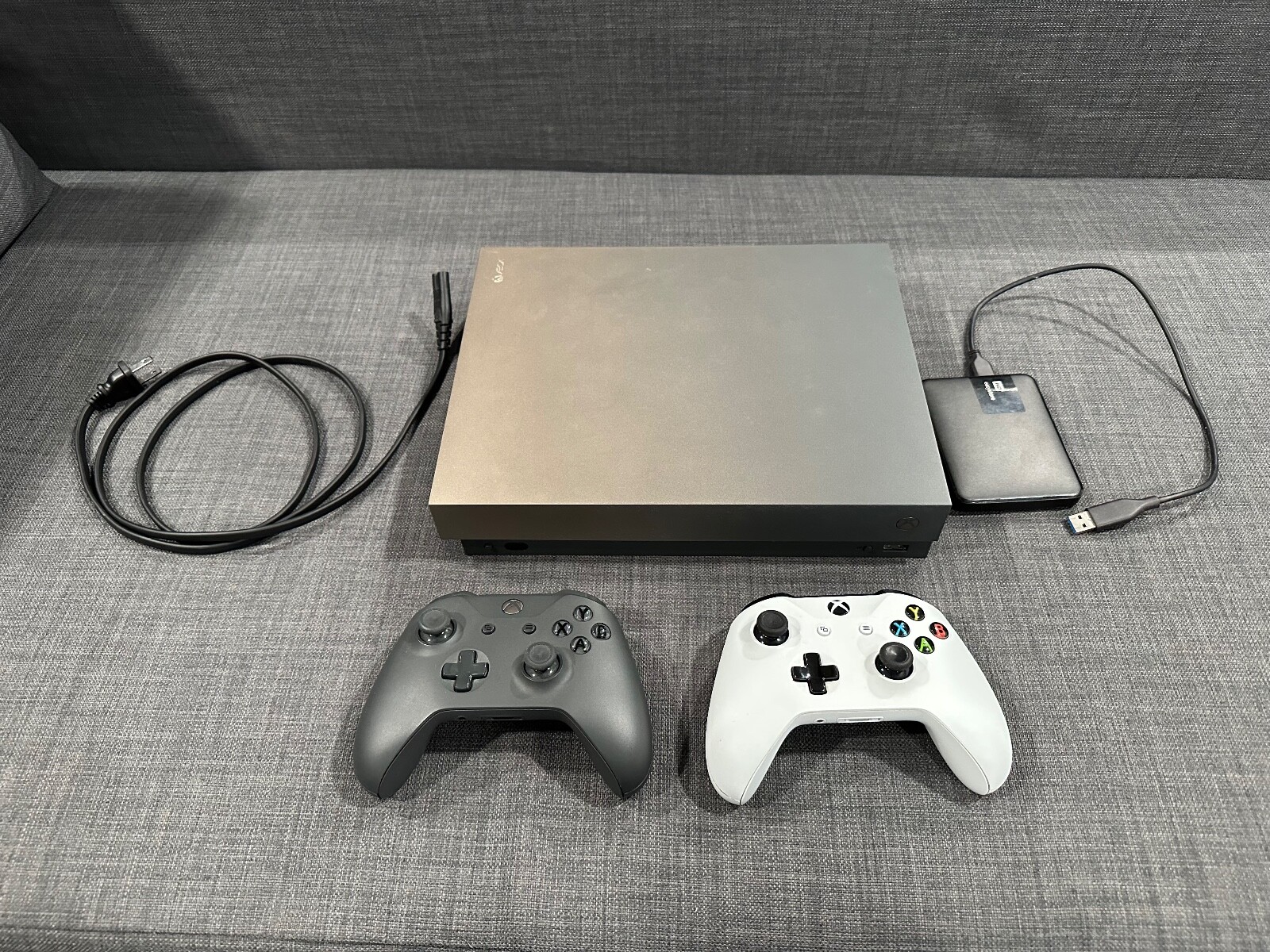 Xbox One X Gold Rush Edition 1TB | Two Controllers + 1TB External Hard Drive