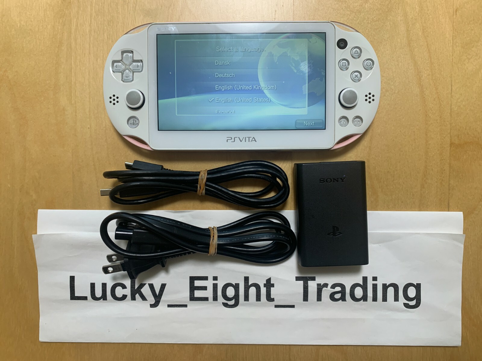PS Vita Light Pink White PCH 2000 ZA19 Console Charger PSV Slim [CC]