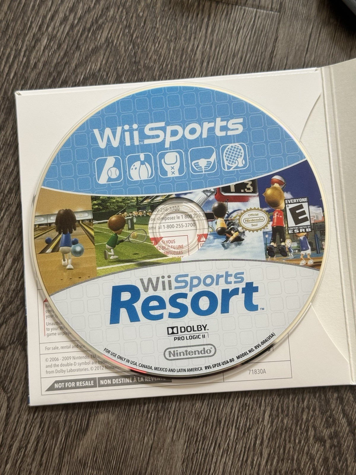 Nintendo Wii With Wii Sports + Wii Sports Resort Black Console | Complete Tested