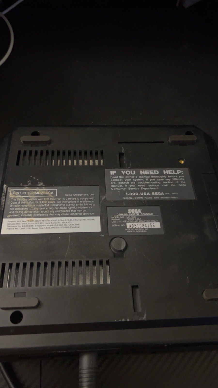 SEGA Genesis 3 Console MK-1469 Black Composite RCA AV Cable Read Description ￼