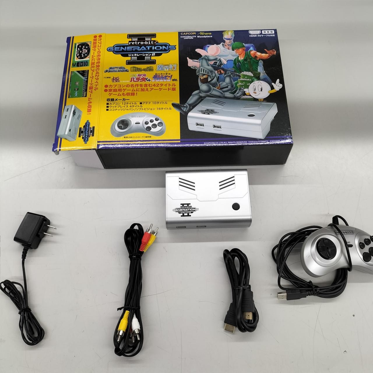 Retro-bit GENERATIONS II Retro Mini Console 42 Games Capcom Konami HDMI Used