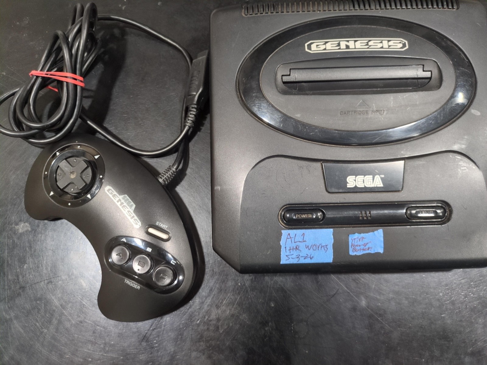 SEGA Genesis Model 2 Console and controller (no cords) – Tested for one hour!!