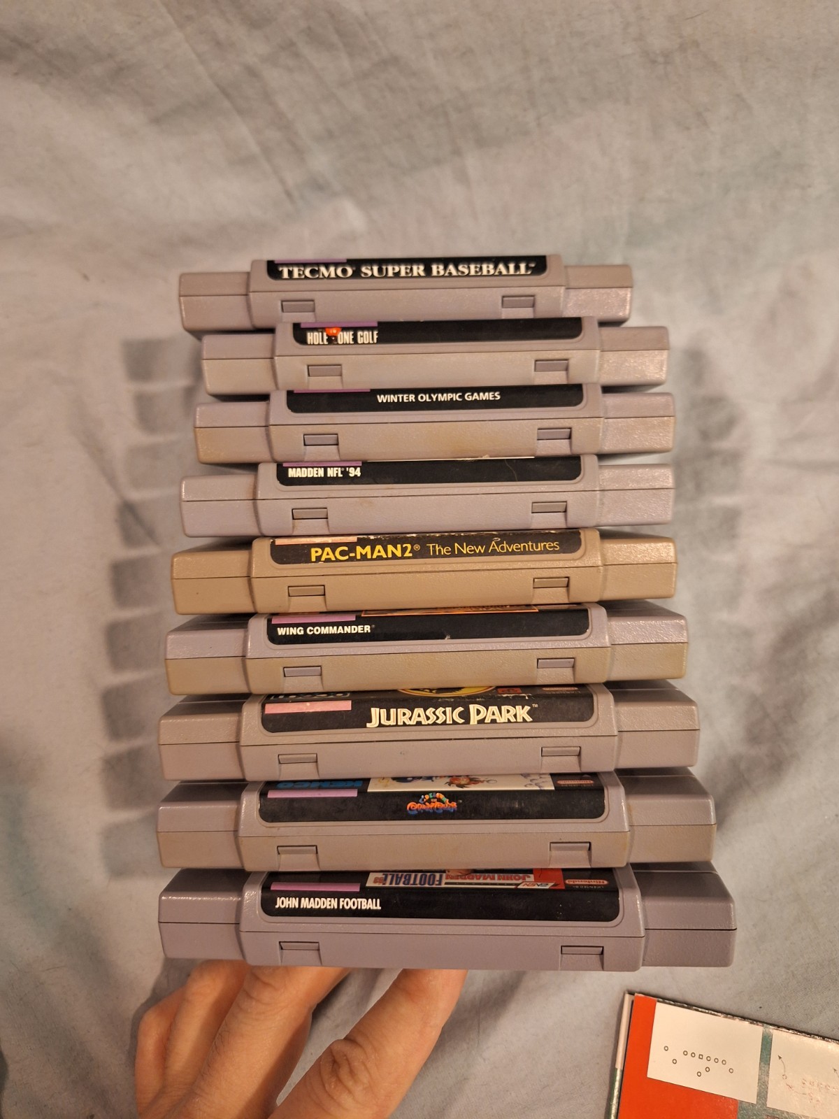 Super Nintendo Console SNES With Cables Controllers And 9 Game All Tested