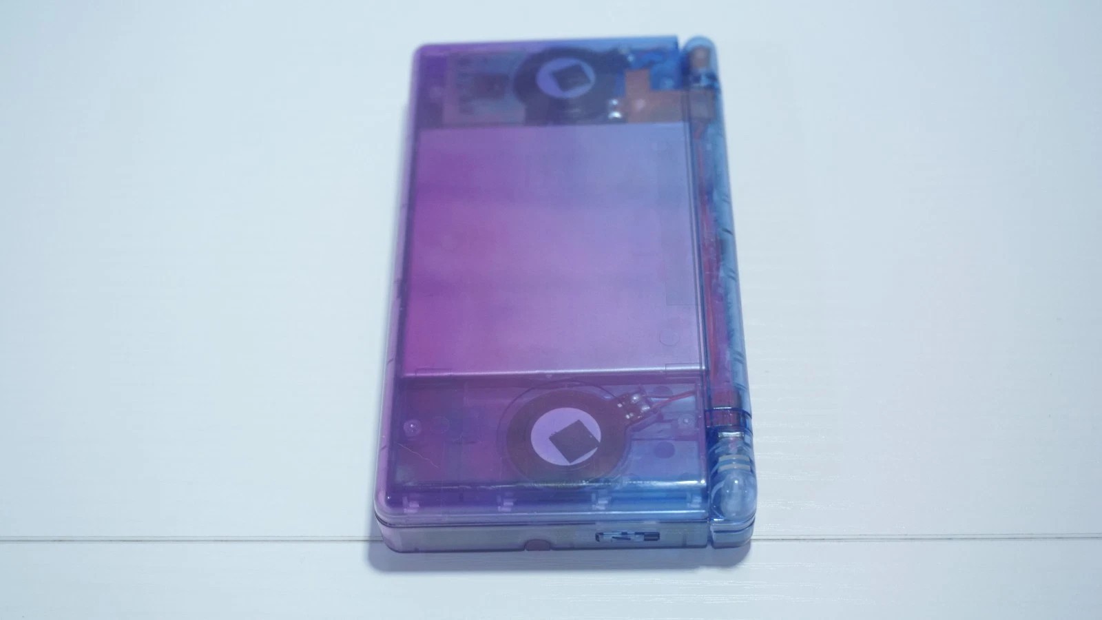 Nintendo DS Lite Transparent Clear Blue & Purple Handheld System with Charger