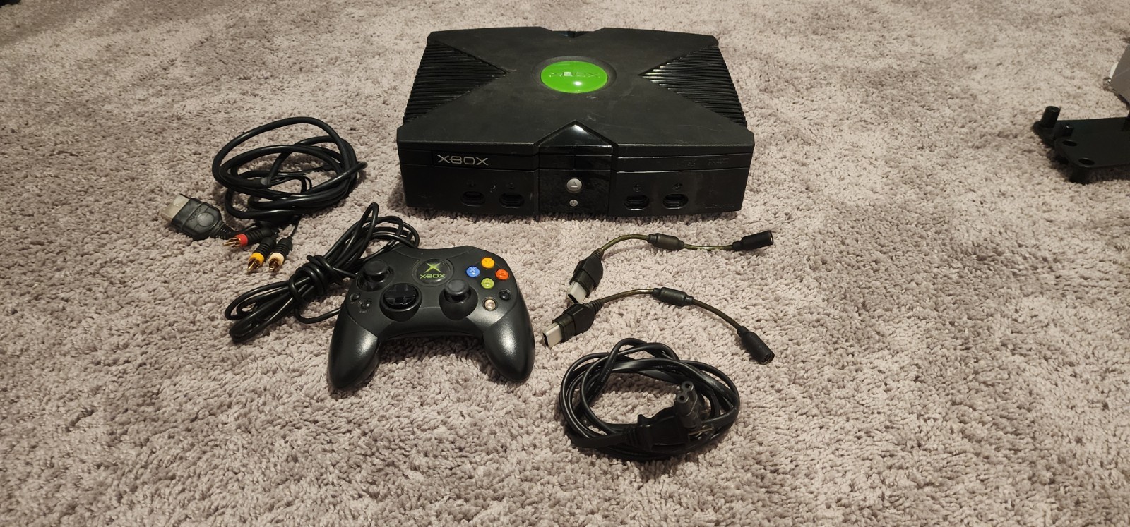 Microsoft Xbox Console Black Xbox Live Composite RCA with Controller and Cables