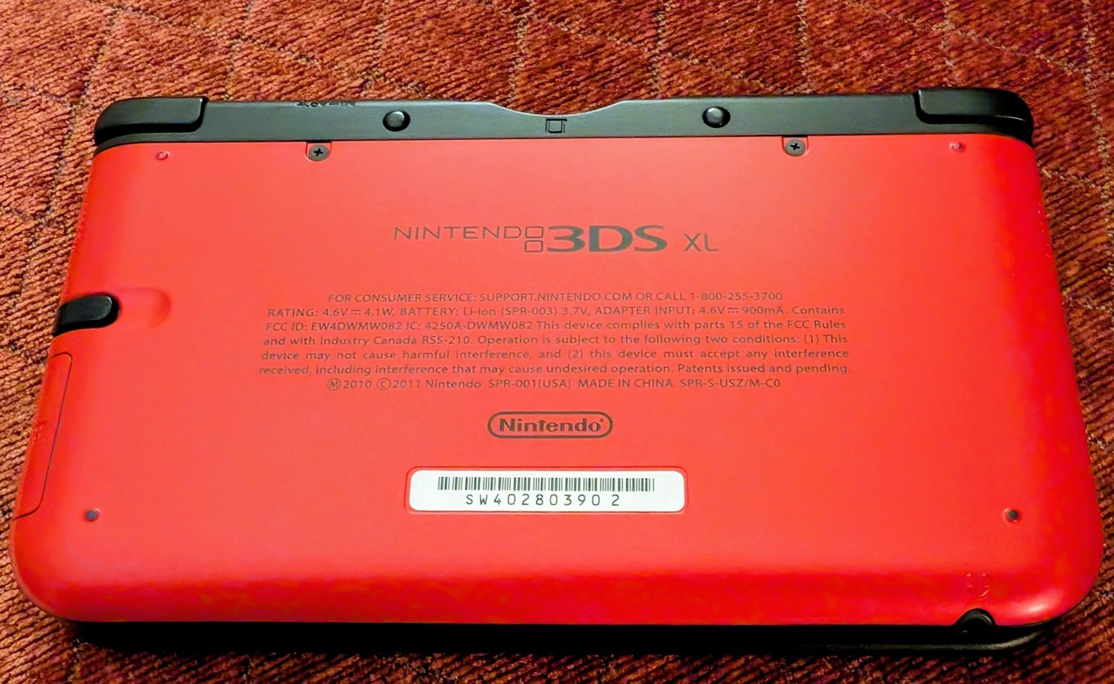 Red Nintendo 3DS XL Console Bundle Game System Adult Owned