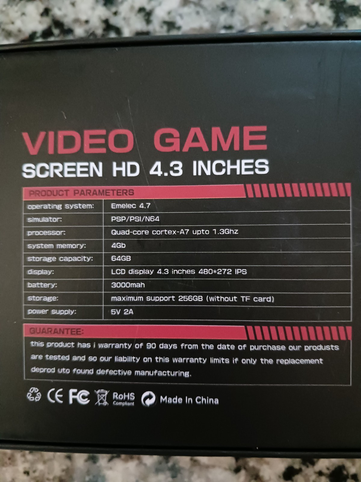 G28 Lightweight Retro Gaming Machine Console 4.3inch High Resolution Screen